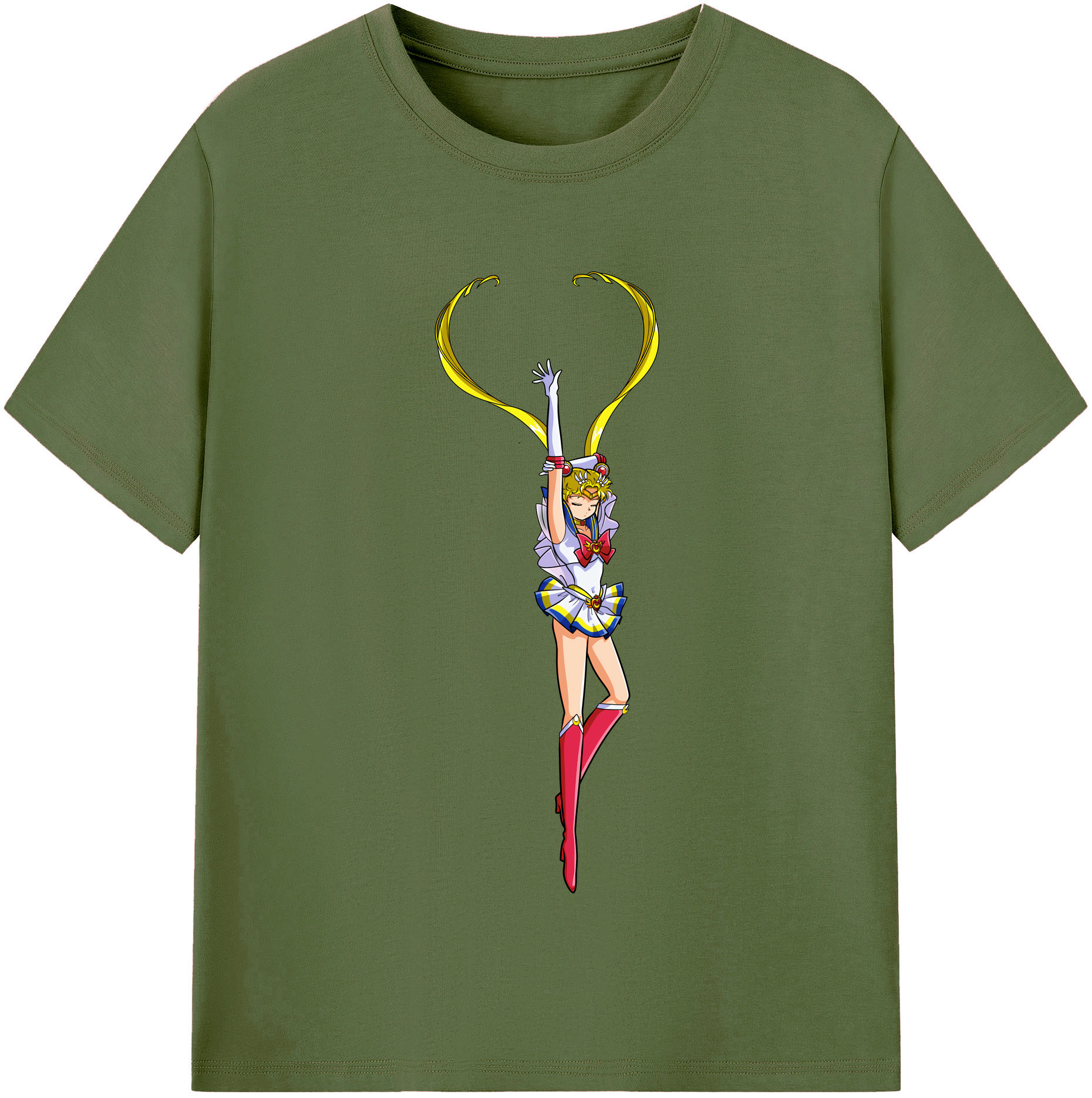 （画像用） 美少女戦士セーラームーン 月野 うさぎ つきの うさぎ Sailor Moon Tsukino Usagi 綿100％半袖Tシャツ（フロントプリント）